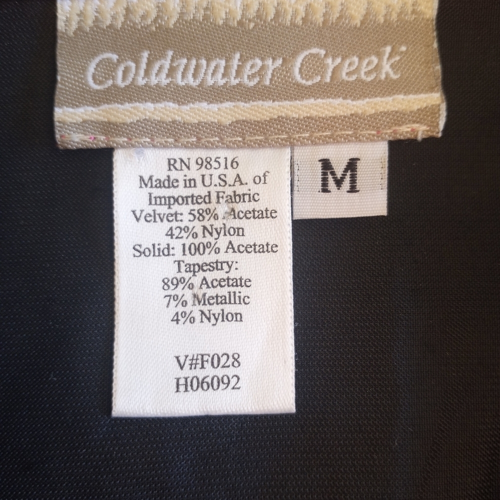 Charter Club Velvet Blazer Hemmed Cuffed With Metallic Embroidered Tapestry - Picture 7 of 9